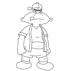 Harold Berman Hey Arnold! Free Coloring Page for Kids
