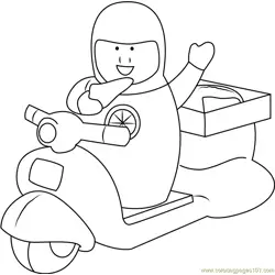 Pizza Delivery Free Coloring Page for Kids