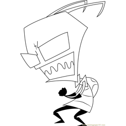 Angry Zim Free Coloring Page for Kids