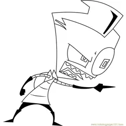 Art Zim Disguise Pointing Free Coloring Page for Kids