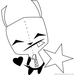 Cute Invader Zim Free Coloring Page for Kids