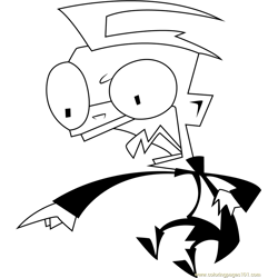 Furious Invader Zim Free Coloring Page for Kids