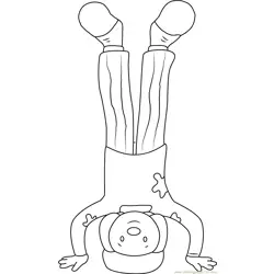 Jojo stand on his Head Free Coloring Page for Kids