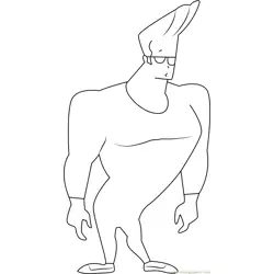 Johnny Bravo Looking Someone Free Coloring Page for Kids