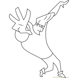 Johnny Bravo Pose Free Coloring Page for Kids