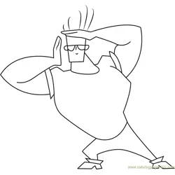 Johnny Bravo Ready to Fight Free Coloring Page for Kids