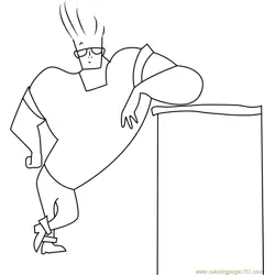 Johnny Bravo Standing Free Coloring Page for Kids