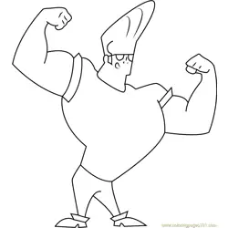 Johnny Bravo showing Body Free Coloring Page for Kids