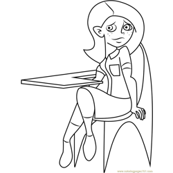 Joss Sitting on Chair Free Coloring Page for Kids