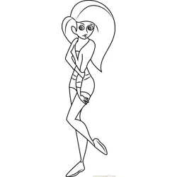 Kim Possible Outfit Free Coloring Page for Kids