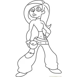 Kim Possible Ready to Fight Free Coloring Page for Kids