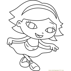June Showing her Dress Free Coloring Page for Kids