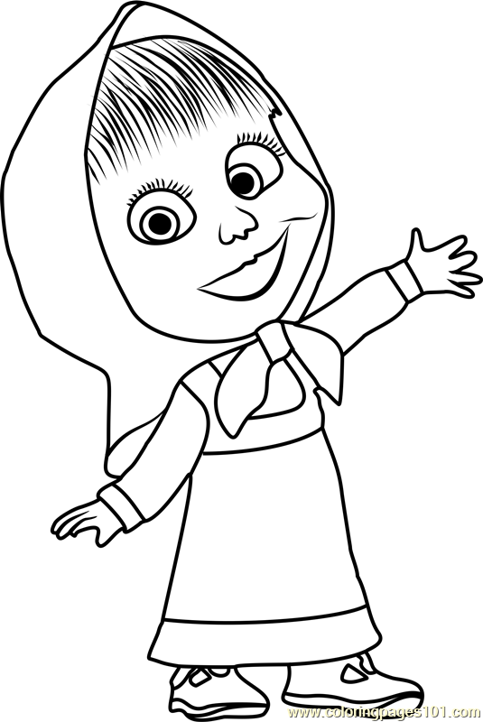 Masha Coloring Page for Kids - Free Masha and the Bear Printable Coloring  Pages Online for Kids  | Coloring Pages for Kids