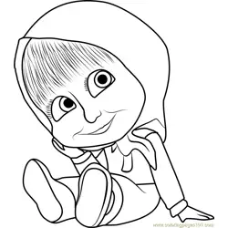 Baby Masha Free Coloring Page for Kids