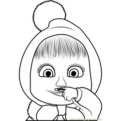 Cute Masha Free Coloring Page for Kids