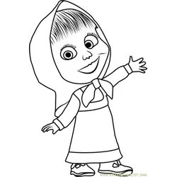 Masha Free Coloring Page for Kids