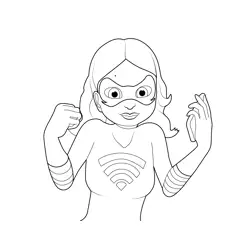 Lady Wifi Miraculous Ladybug Free Coloring Page for Kids