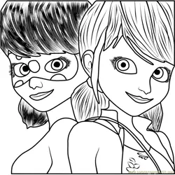 Ladybug and Cat Noir Free Coloring Page for Kids