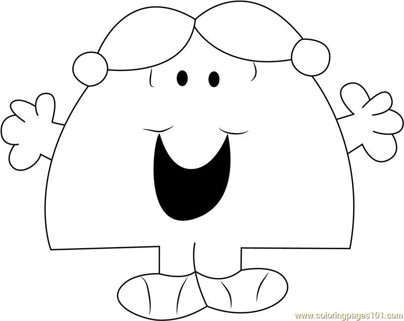 Little Miss Chatterbox Coloring Page for Kids - Free Mr. Men Printable