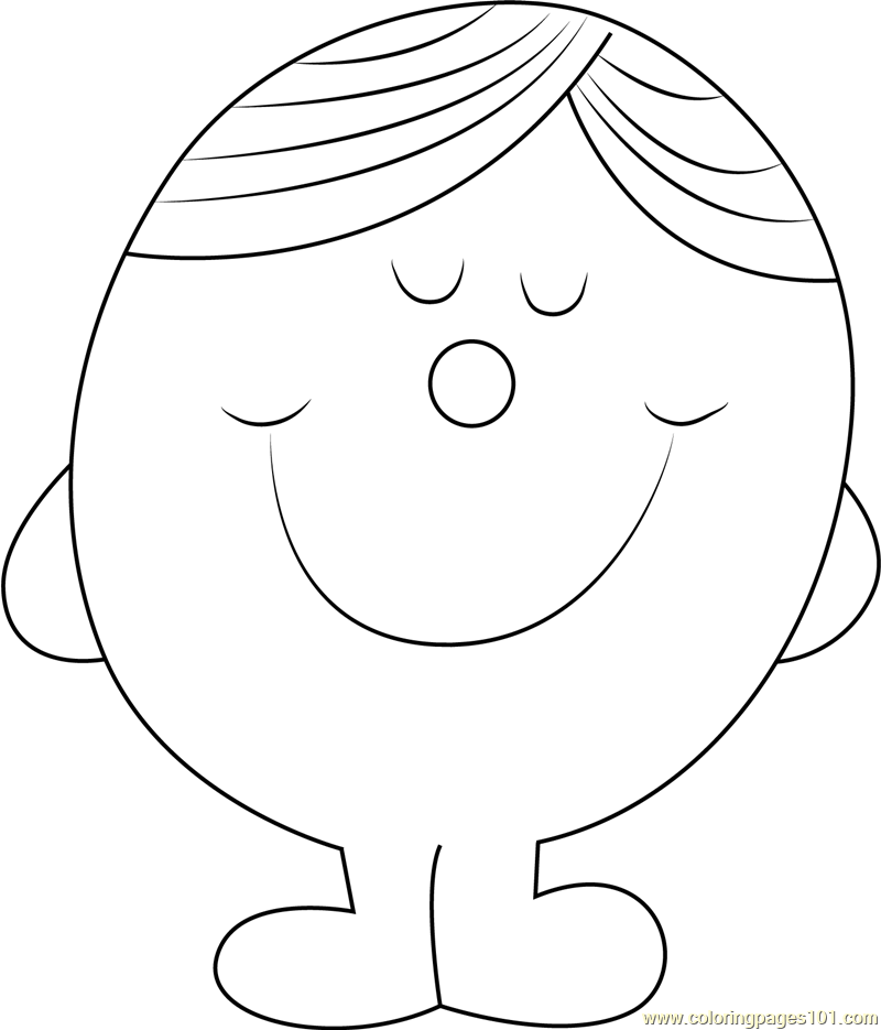 Sleeping Men Coloring Page for Kids - Free Mr. Men Printable Coloring