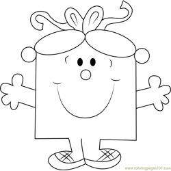Little Miss Chatterbox Coloring Page for Kids - Free Mr. Men Printable