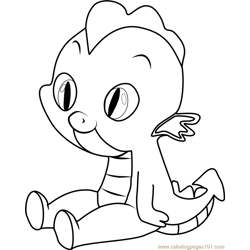 Baby Spike Free Coloring Page for Kids