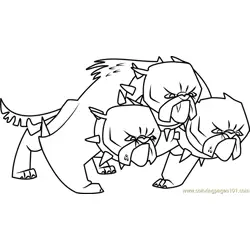 Cerberus Free Coloring Page for Kids