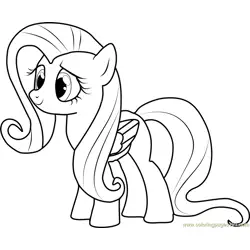 Filly Fluttershy Free Coloring Page for Kids