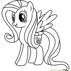 Fluttershy Free Coloring Page for Kids