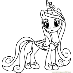 Princess Cadance Free Coloring Page for Kids