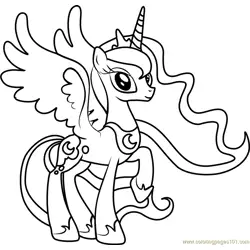 Princess Luna Free Coloring Page for Kids