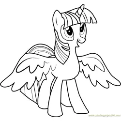 Princess Twilight Sparkle Free Coloring Page for Kids
