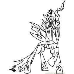 Queen Chrysalis Free Coloring Page for Kids