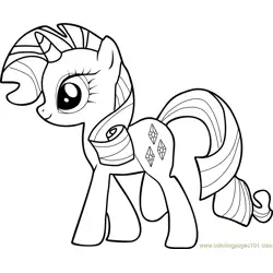 Rarity Free Coloring Page for Kids