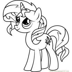 Sunset Shimmer Pony Free Coloring Page for Kids