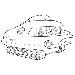 Gup-X Ship Octonauts Free Coloring Page for Kids