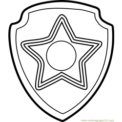 Chase Badge Free Coloring Page for Kids