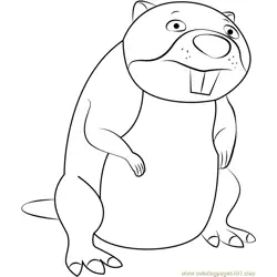 Chompy the Beaver Free Coloring Page for Kids