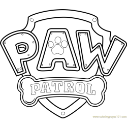 Paw Patrol Logo Free Coloring Page for Kids