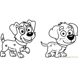 Pound Puppies Bart and Tony Free Coloring Page for Kids