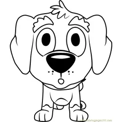 Pound Puppies Corky Free Coloring Page for Kids