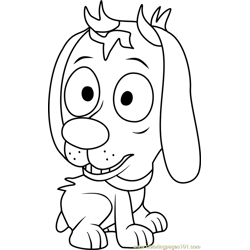Pound Puppies Girl Puppy Free Coloring Page for Kids