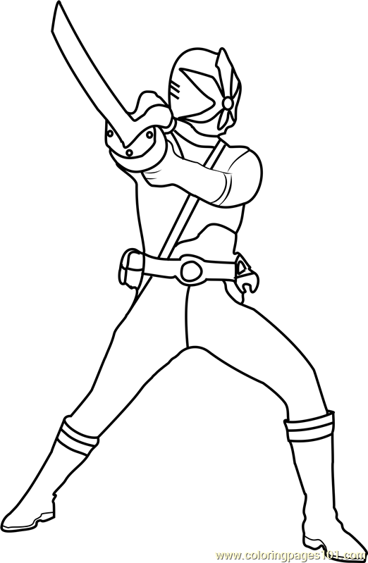 Blue Samurai Ranger Coloring Page for Kids - Free Power Rangers