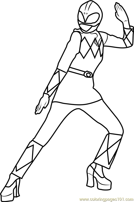 Power Ranger Pink Coloring Page for Kids - Free Power Rangers Printable