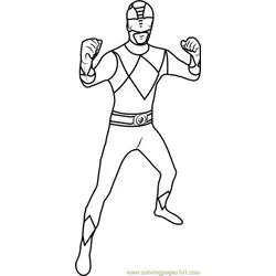 Black Power Ranger Free Coloring Page for Kids