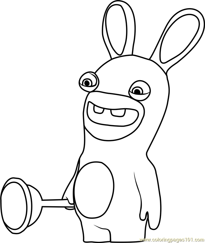 Rabbid Coloring Page for Kids - Free Rabbids Invasion Printable