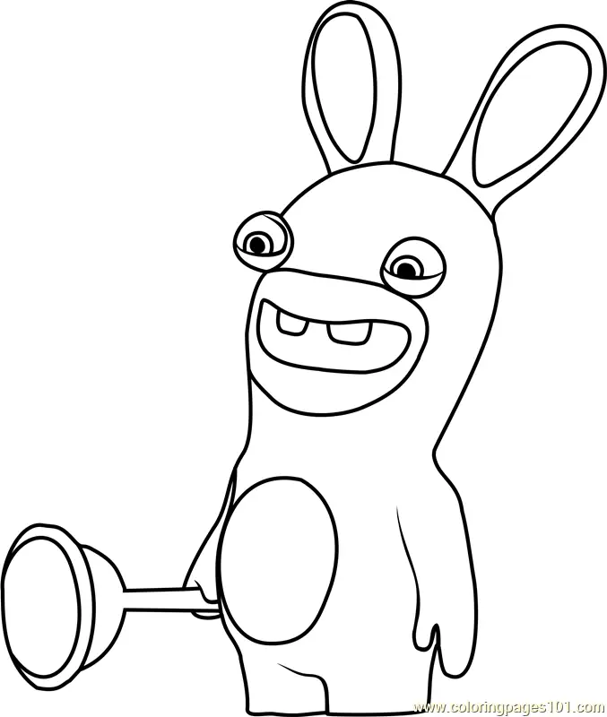 Rabbid Coloring Page for Kids - Free Rabbids Invasion Printable