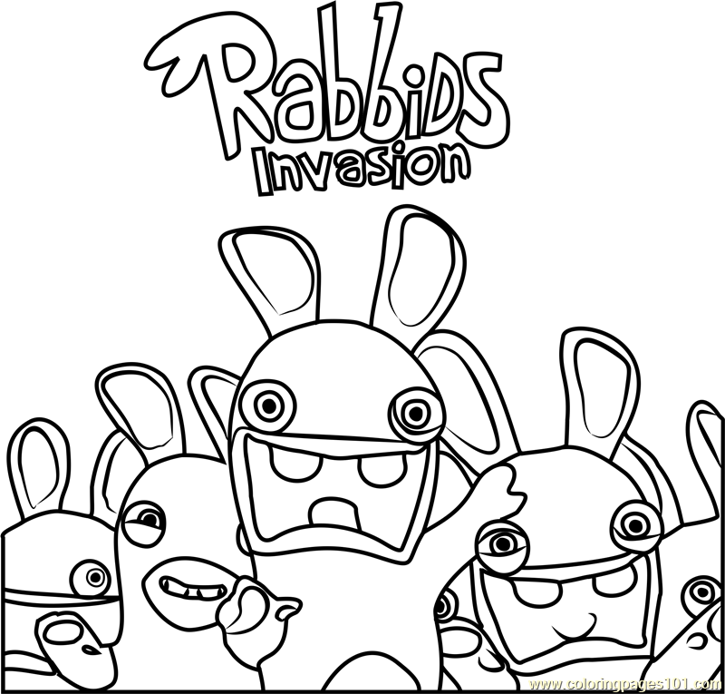 Rabbids Invasion Coloring Page for Kids - Free Rabbids Invasion