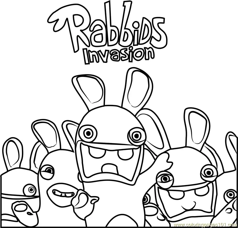 Rabbids Invasion Coloring Page for Kids - Free Rabbids Invasion