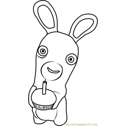 Rabbid Bomb Free Coloring Page for Kids
